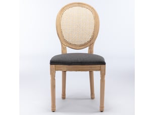 Chaise - lot de 2 - rotintissu - gris - pour salon et séjour