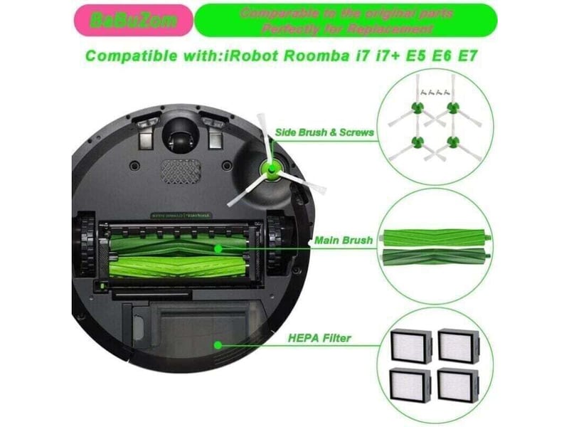  Enowelir kit remplacement roomba j7j7+,i7i7+,e5e6e7,i8i8+,i6i6+,i3i3+,i4i4+  - Conforama B