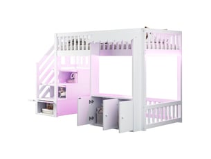 Lit mezzanine 90x200 cm HAVRYA coloris blanc
