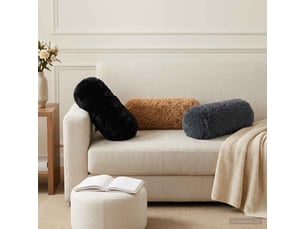 Lot de 6 coussins avec oreiller, coussins décoratifs heerlen noir fleece pv cf50860