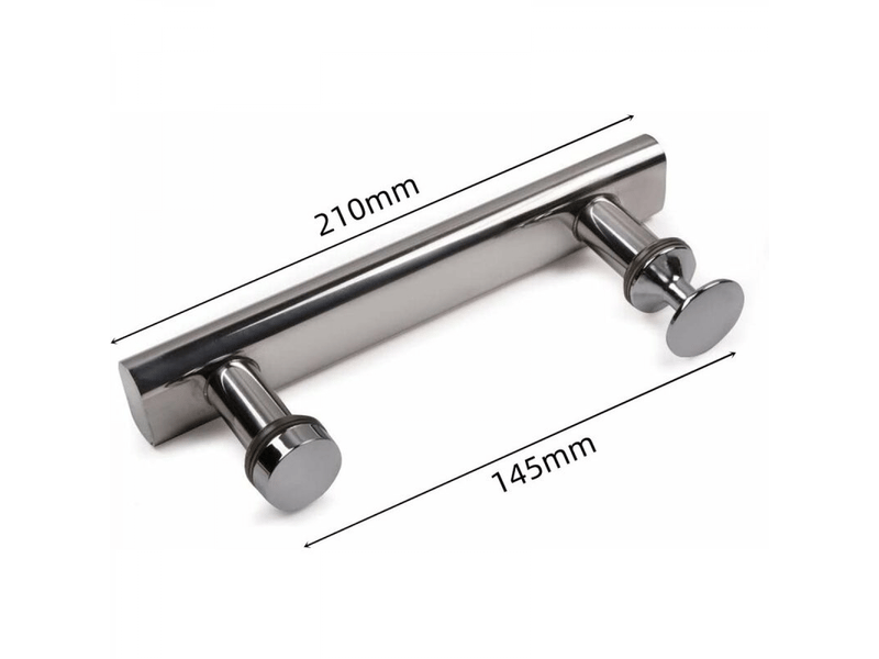  2 poignées en acier inoxydable pour porte de douche de 145 mm pour salle de bain et cuisine.  - Conforama C