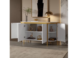 Buffet 4 porte(s)  0 tiroir(s) <strong>MODENUIT </strong> <strong></strong> - 140 cm coloris blanc 