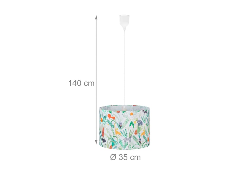  Lampe à suspension ronde pour chambre d’enfant réglable ambiance cosy 30 x 30 cm en métal blanc 13_0012684  - Conforama B