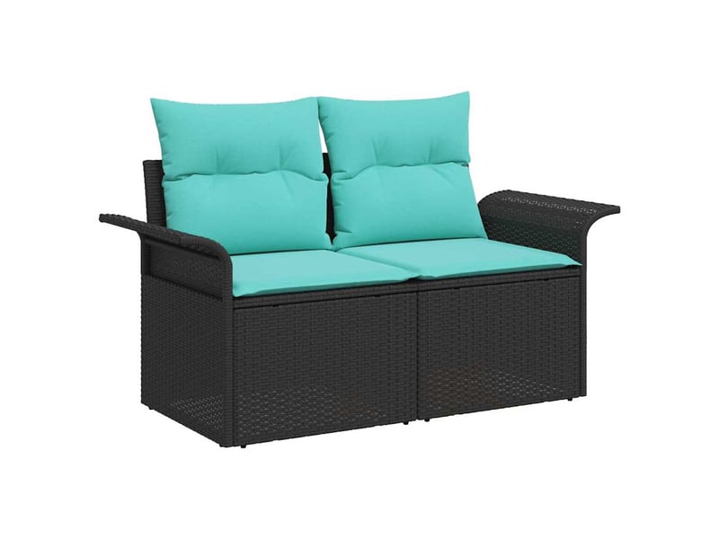  Ensemble de canapé de jardin 4 pcs, canapé d'extérieur noir polyrotin shl742  - Conforama E