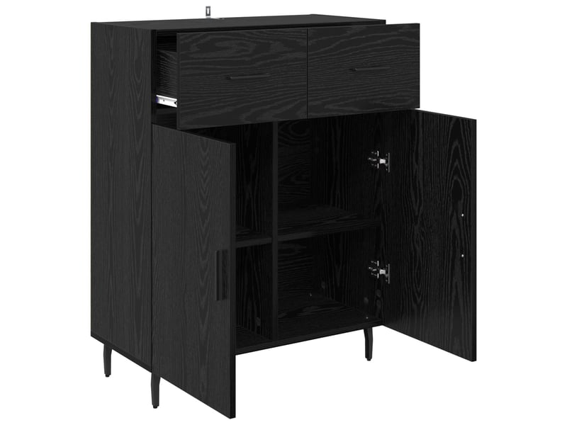  Buffet - bahut - meuble de rangement chêne noir 69,5 x 34 x 90 cm bois d'ingénierie  - Conforama E