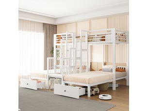 Lit superposé 90x200 cm MODENUIT coloris blanc