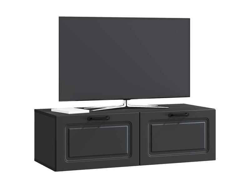  Meuble tv - banc tv - meuble de rangement mural noir 98 x 41 x 30 cm bois d'ingénierie  - Conforama C