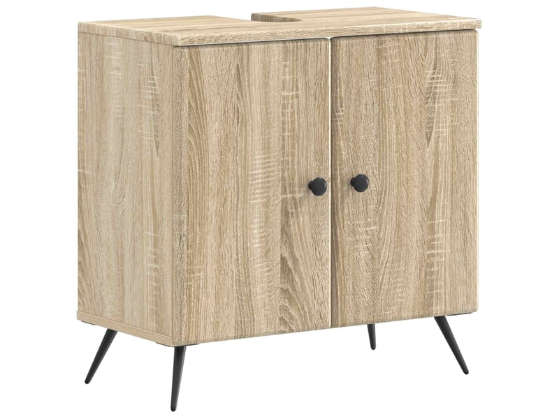  Ensemble de meuble de salle de bain 3 pièces breda chêne sonoma cf63351  - Conforama D