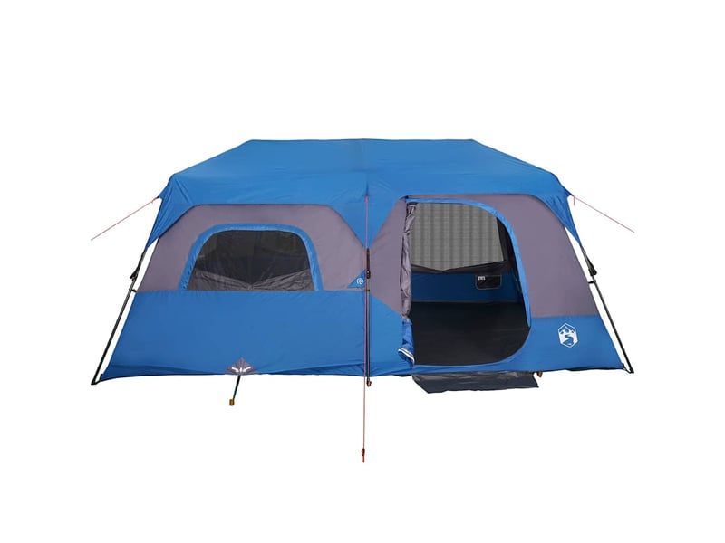 Tente de camping, tente familiale 9 personnes bleu libération rapide imperméable - Conforama E
