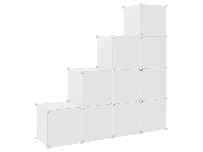  Armoire de rangement cubique pour enfants avec 10 cubes en pp blanc  - Conforama E