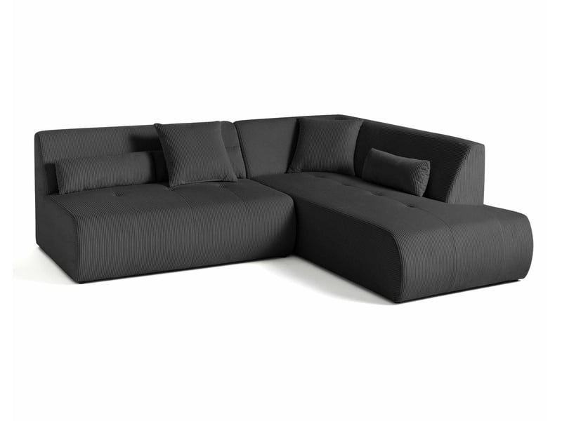  Onyx - canapé modulable d'angle droit 5 places - en velours côtelé - lisa design - gris foncé ONYX - Conforama D