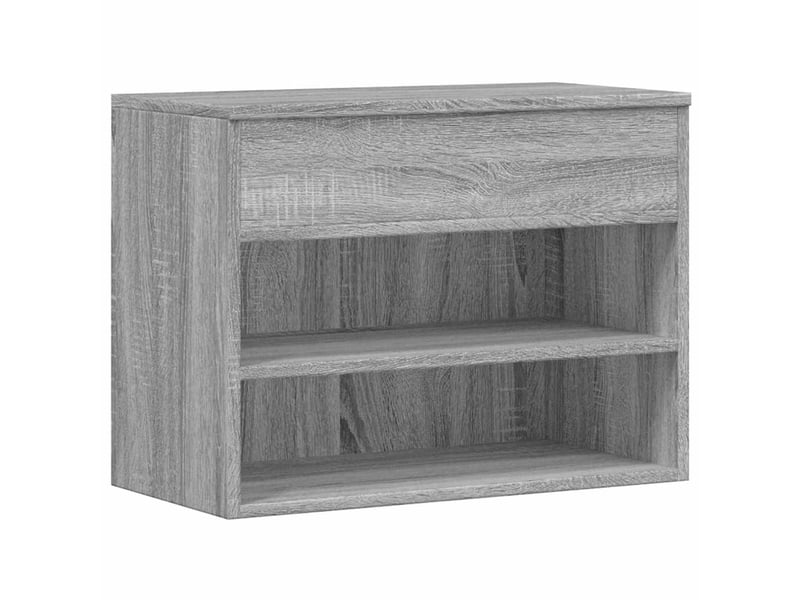  Banc à chaussures, meuble à chaussures sonoma gris 60x30x45 cm bois d'ingénierie  - Conforama A