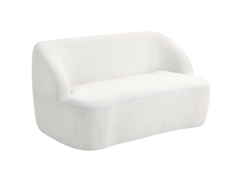  Canapé 2 places, canapé de salon, crème, pour salon, pour chambre, en tissu polaire  - Conforama C