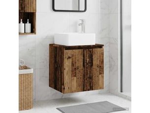 Vanité de lavabo mural, meuble de rangement bois ancien 49.5x41x63 cm shl1710