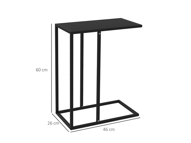 Table d’appoint en c 46x26x60 cm en acier noir pour canapé et lit  - Conforama C