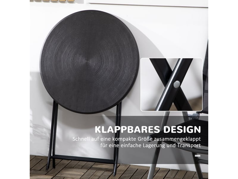  Table à manger ø 60 cm format rond pliante effet bois décoratif gris foncé  - Conforama D