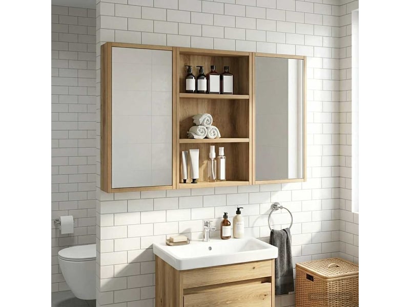  Armoire murale de salle de bain, cabinet de salle de bain chêne artisanal cf65190  - Conforama B