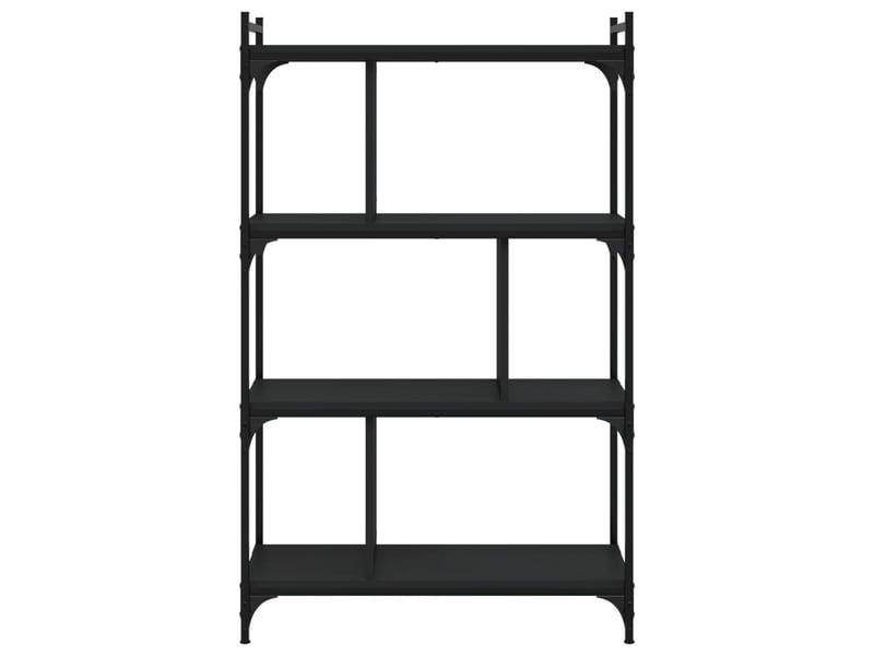  Bibliothèque à 4 niveaux, armoire à livres noir 76x32x123 cm bois d'ingénierie  - Conforama C