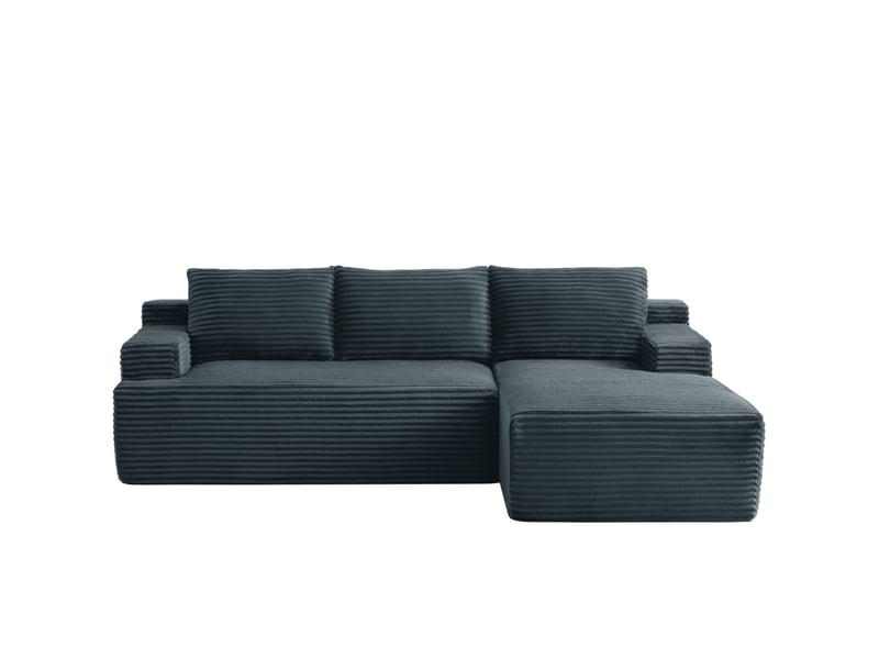  Canapé d’angle modulable et convertible style nuage – assise profonde et enveloppante, 66×283×152 cm, gris foncé  - Conforama A