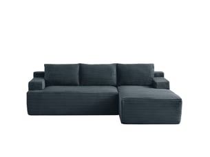 Canapé d'angle compressé droit fixe <strong>BGSRYAO</strong> <strong></strong> 4 places Velours gris