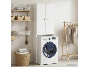 Armoire de toilette, meuble de toilette breda blanc 66x25.5x190 cm