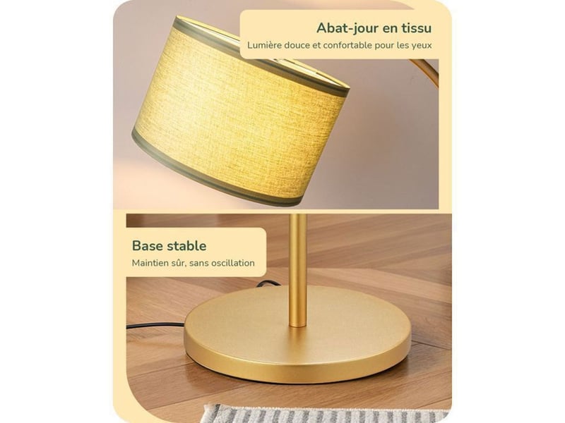  Lampadaire salon tête articulée orientable 350 e27 led 2700k vert or 370618_AADDE38522_6_DROPFR - Conforama D