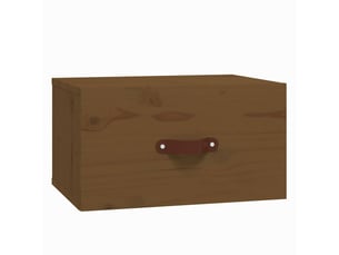 Table de chevet chanmbre, table d'appoint murale marron miel 40x29,5x22 cm