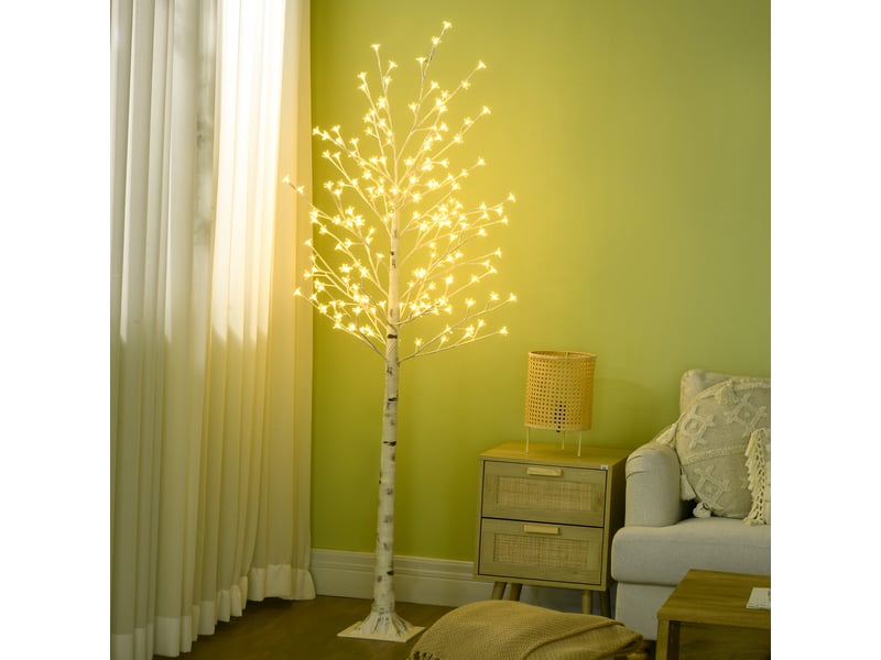  Cerisier artificiel de 180 cm de haut, orné de 180 led blanc chaud, indice de protection ip44, convient à une utilisation intérieure et extérieure  - Conforama C