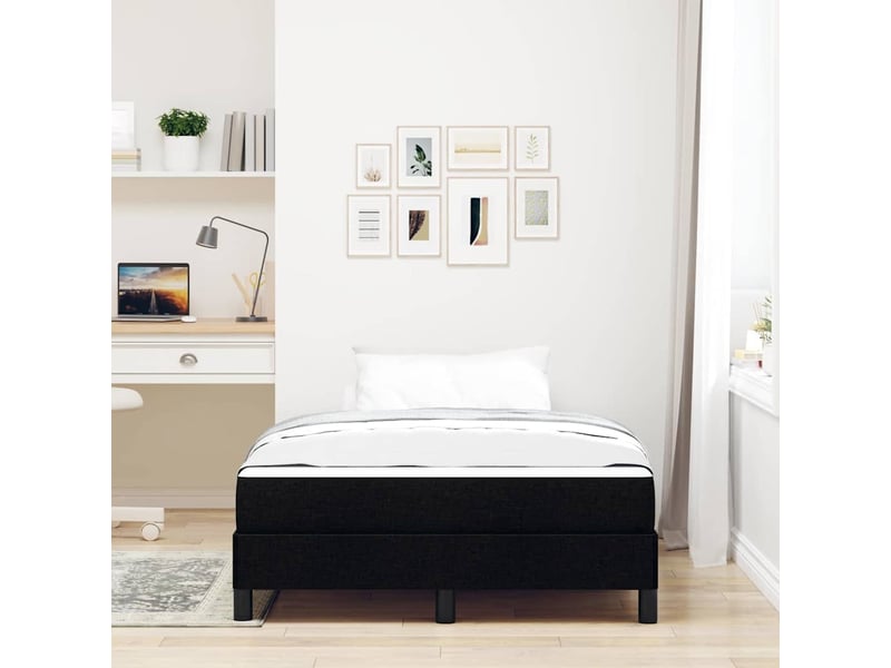  Lit double- lit adulte -  lit à ressorts noir 120 x 190 cm tissu  - Conforama B