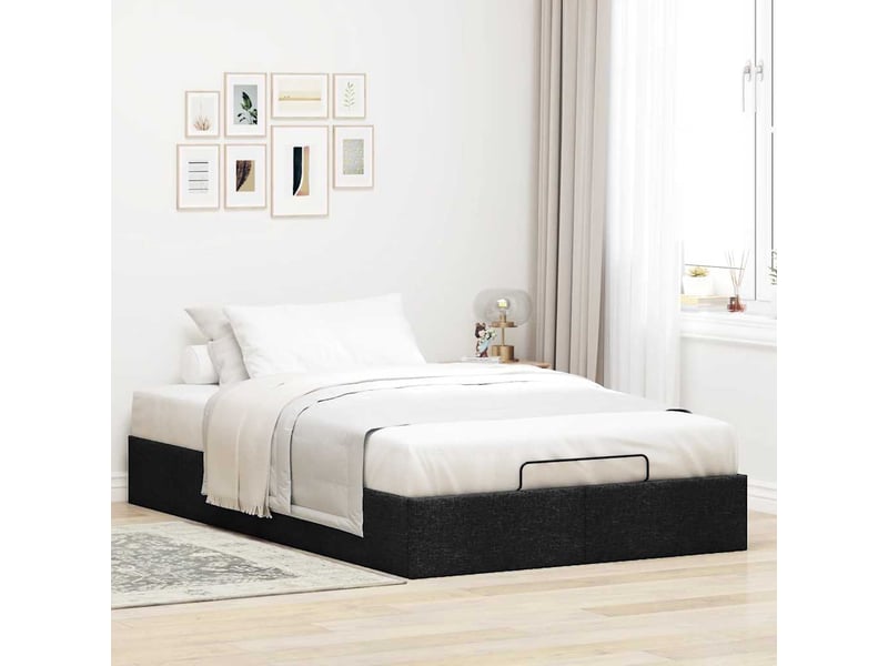 Lit double- lit adulte - cadre de lit ottoman sans matelas noir 120x190 cm tissu - Conforama B
