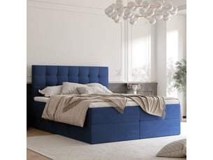 Lit coffre 180x200 cm <strong>IDOHOME</strong>  <strong>GRAND</strong> coloris bleu