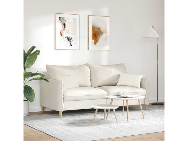 Lot de 2 coussins de canapé, coussins décoratifs crème 50 x 30 cm cf59044 - Conforama D