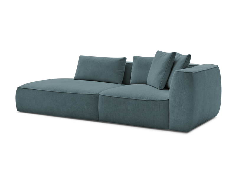  Bobochic canapé droit fixe 3 places leopold tissu texturé bleu foncé  accoudoir droit LEOPOLD - Conforama A