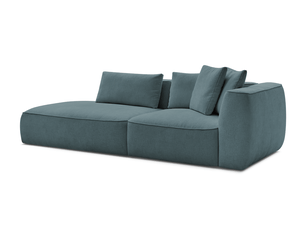 Canapé droit fixe BOBOCHIC LEOPOLD 3 places Tissu bleu