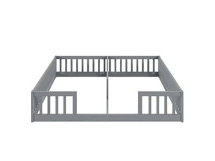 Lit 2 places 2x90x200 cm MAISONORA coloris gris