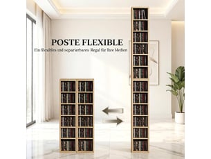 Lot de 2 colonnes de rangement 12 compartiments, 21 × 22,5 × 88,5 cm, jusqu’à 204 cd