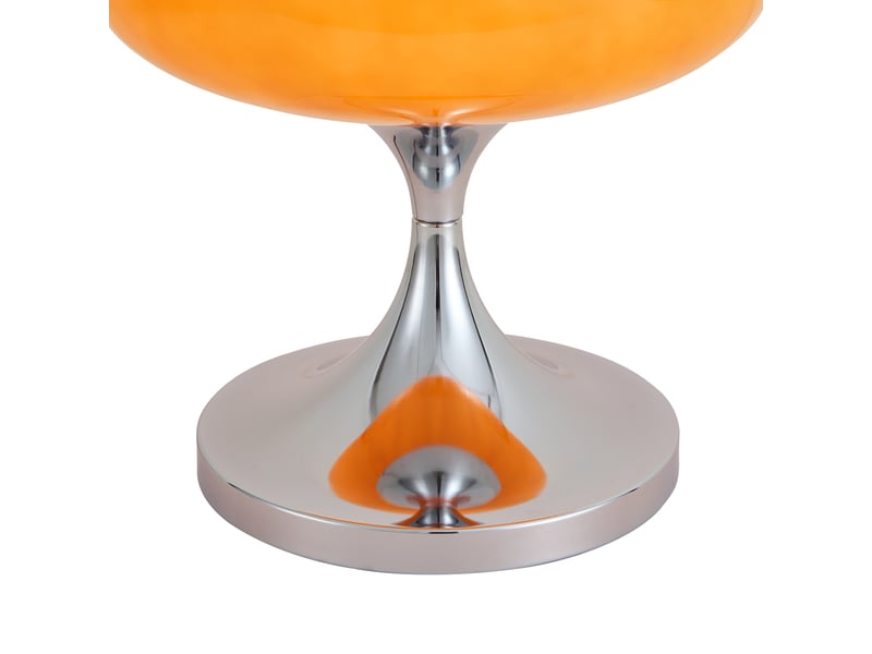  Retro tafellamp chroom met oranje glazen kap 31cm - glaze  - Conforama D