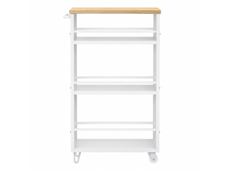 Desserte roulante de cuisine, grand chariot de rangement polyvalent, mobile, blanc - Conforama A