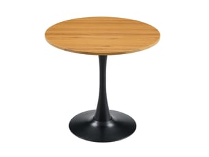 Table de salle à manger ronde en mdf avec pied tulipe en métal, finition bois, pour cuisine et salon, ø 80 cm × h 76 cm