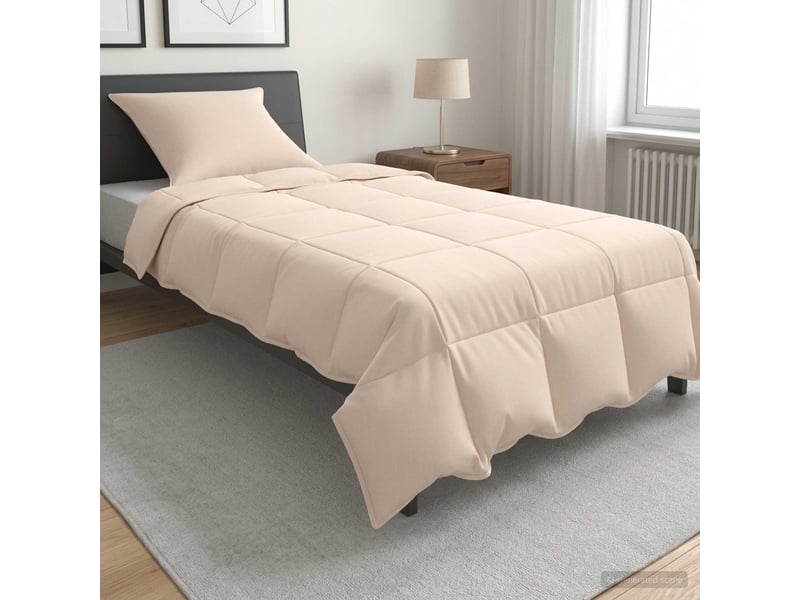  Ensemble de duvet 2 pcs - couette 137 x 200 cm toutes saisons beige  - Conforama B