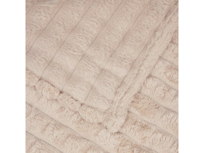 Couverture jetée de canapé beige 150x130 cm 0.5 kg toison - Conforama E
