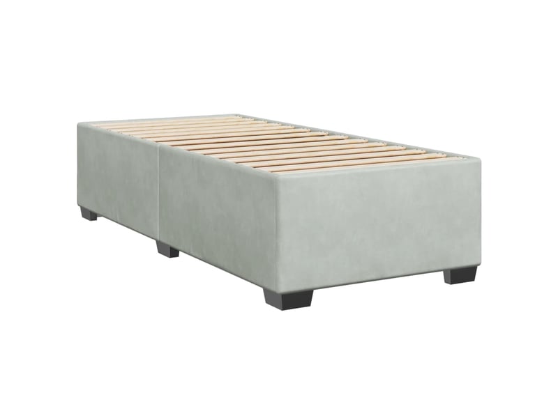  Lit simple, sommier à lattes de lit et matelas gris clair 100x200cm velours shl98042  - Conforama E