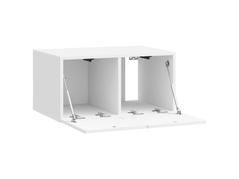  Meuble tv - banc tv - meuble de rangement mural 59,5 x 41 x 30 cm blanc brillant  - Conforama E