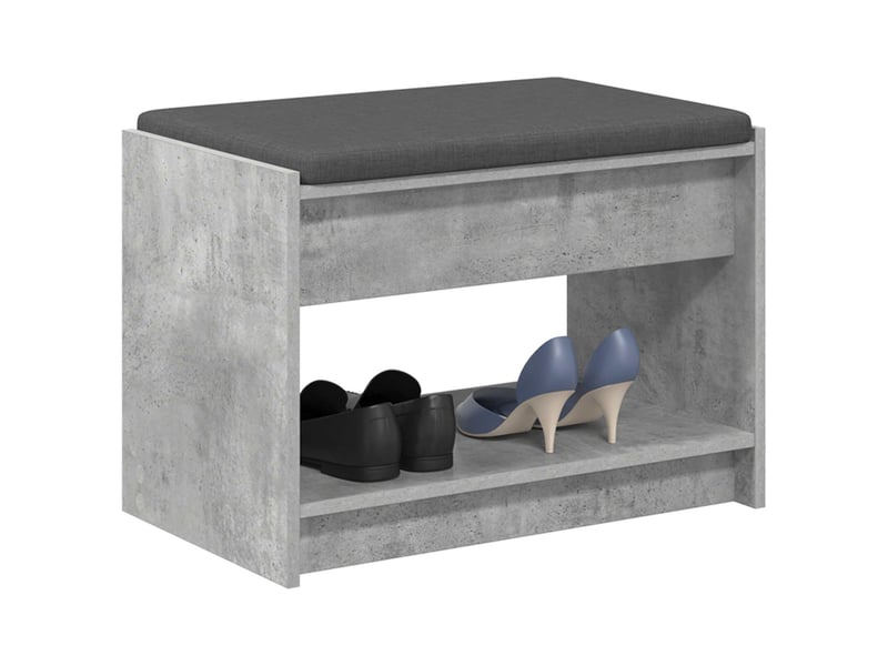  Banc d'entrée, banc interieur gris béton 63x38x45 cm  - Conforama C