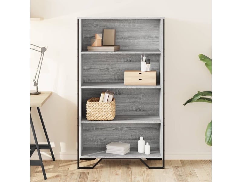  Bibliothèque, meuble de rangement salon sonoma gris 80x31x137,5 cm bois d'ingénierie  - Conforama C