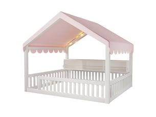 Lit cabane 140x200 cm BIQZUYA   coloris blanc