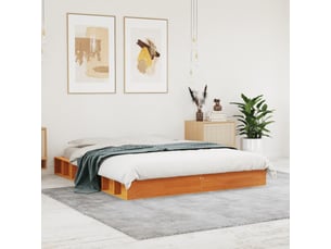 Lit 2 places 150x200 cm coloris marron