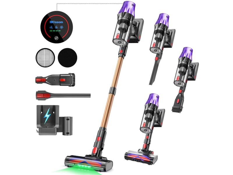  Aspirateur sans fil,600w55 kpa,autonomie de 60 minutes,pour la maison,aspirateur balai autoportant avec brosse anti-emmêlement et écran tactile oled  - Conforama A