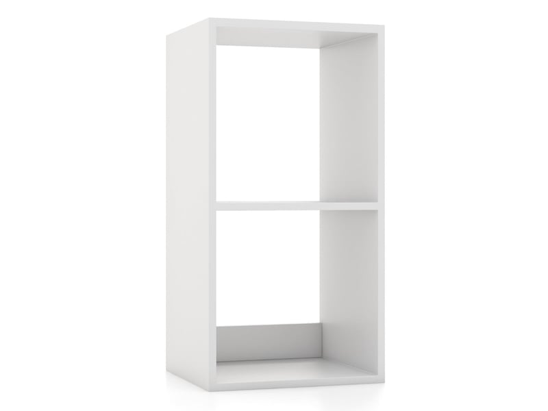  Bibliothèque 2 niveaux 35 x 33 x 69,5 cm design moderne rangement ouvert personnalisable en bois blanc 20_0017510  - Conforama A
