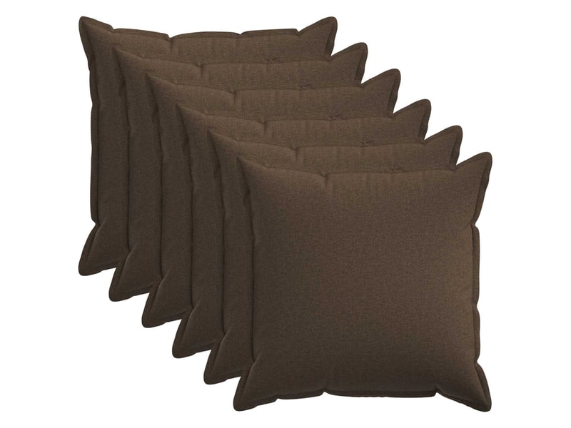 Lot de 6 housses de coussin houten taupe 80 x 80 cm lin synthétique cf50020 - Conforama B